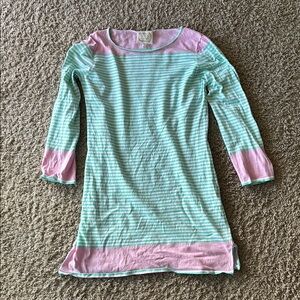 Sail to sable mint green and pink stripe dress